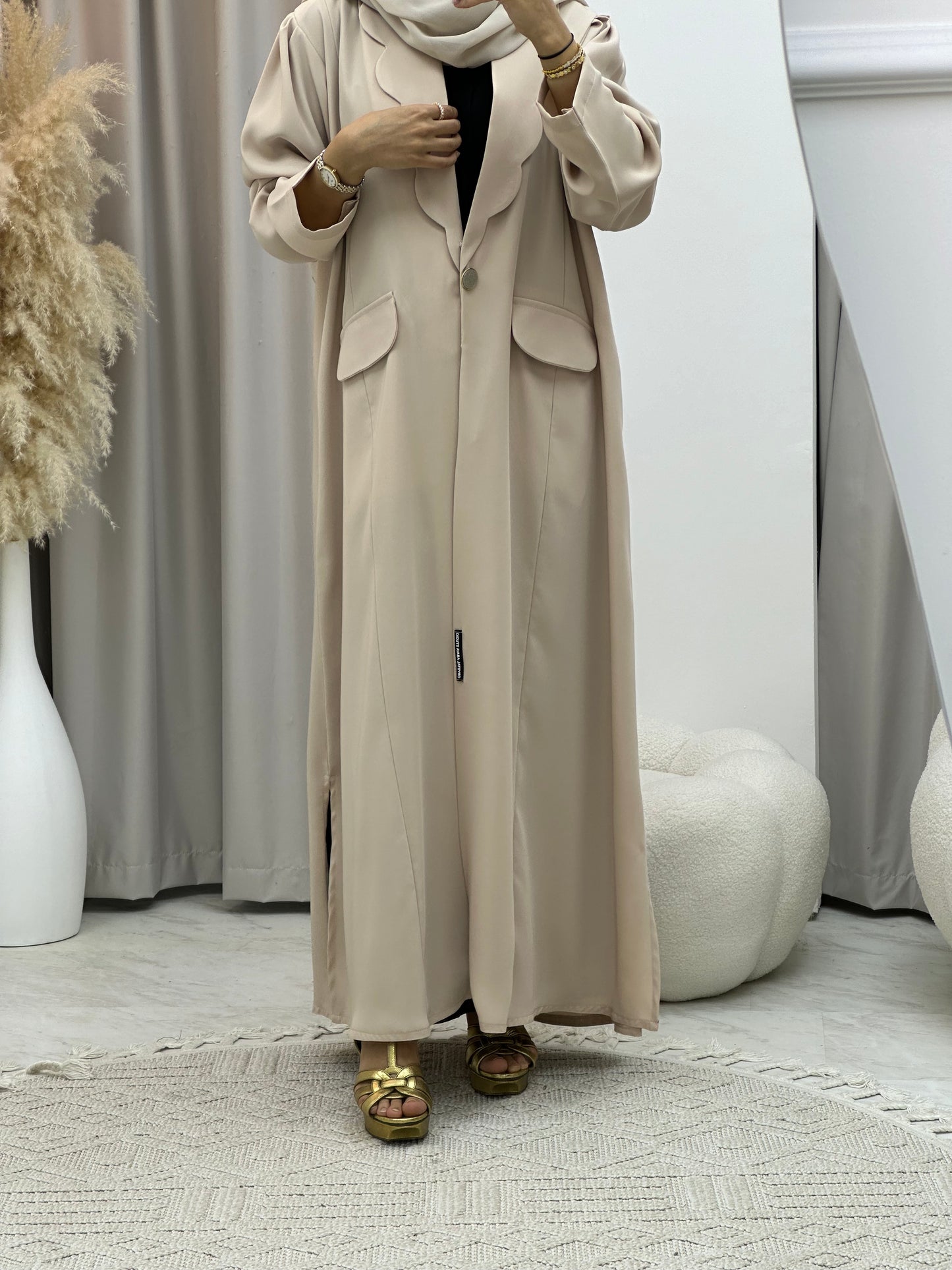 C 0133-05 Nude Coat Abaya