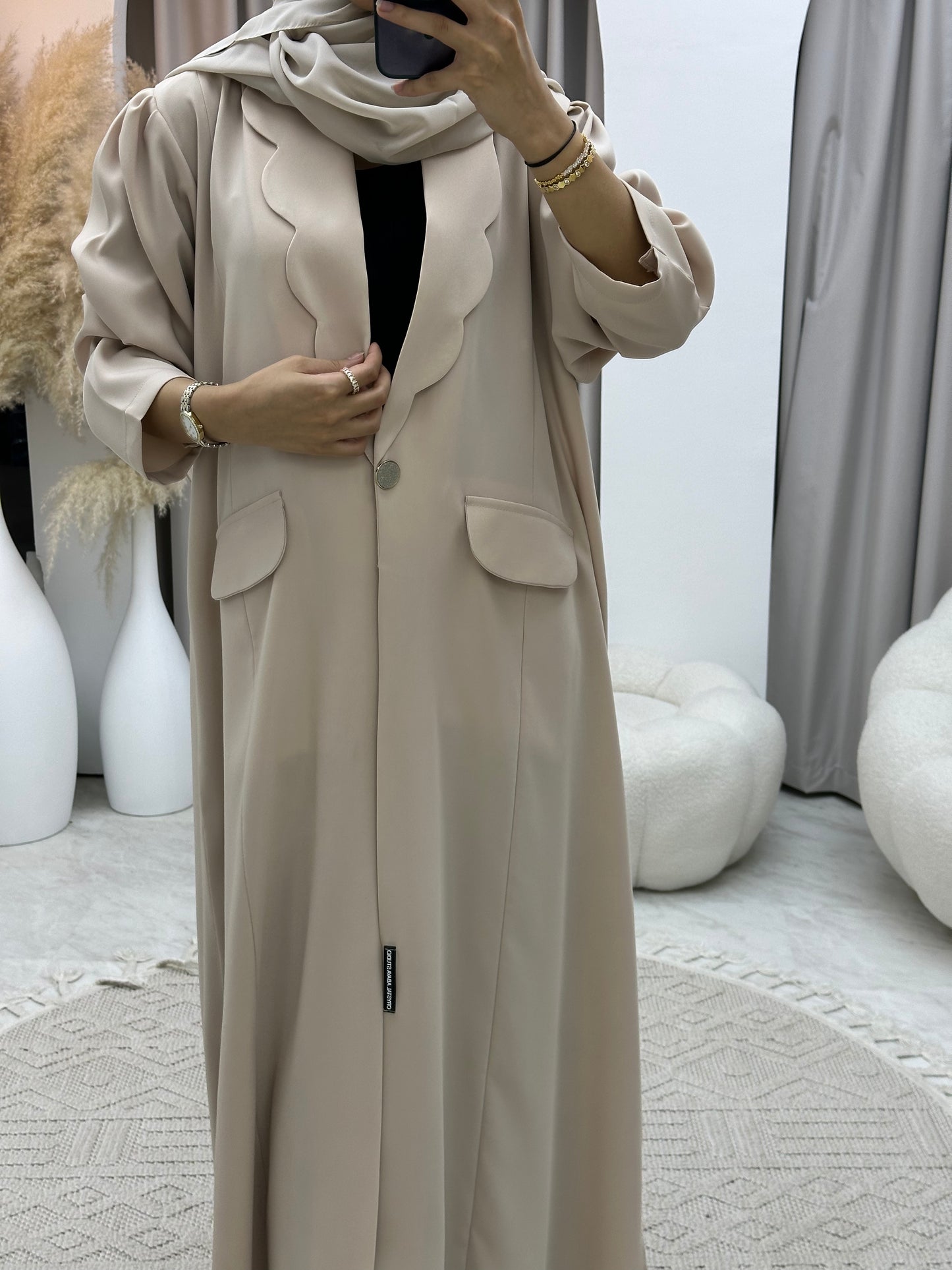 C 0133-05 Nude Coat Abaya