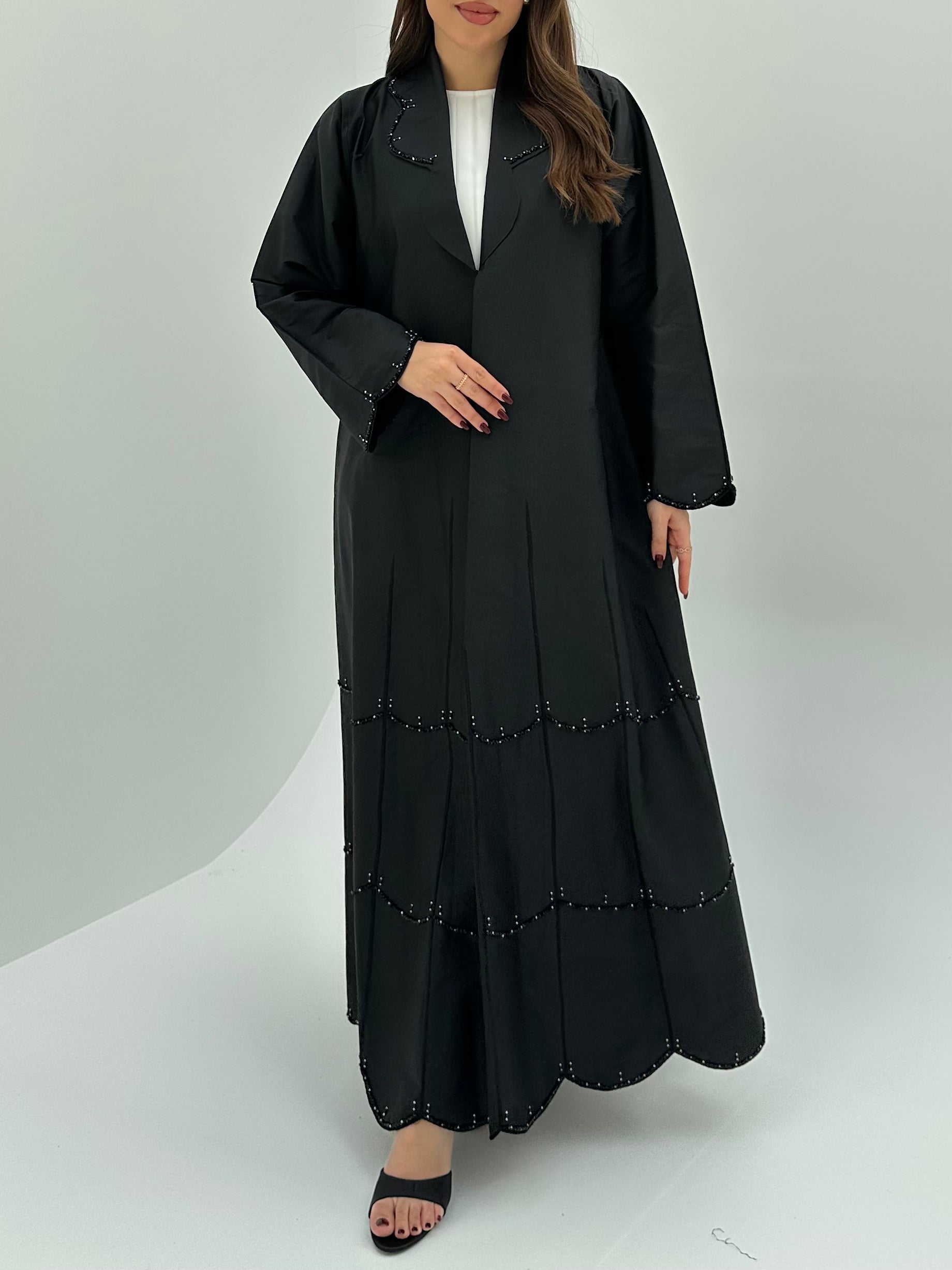 C 1728 Black Coat Abaya