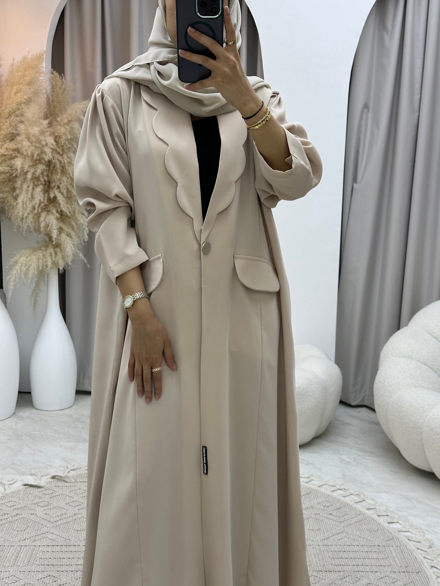 C 0133-05 Nude Coat Abaya