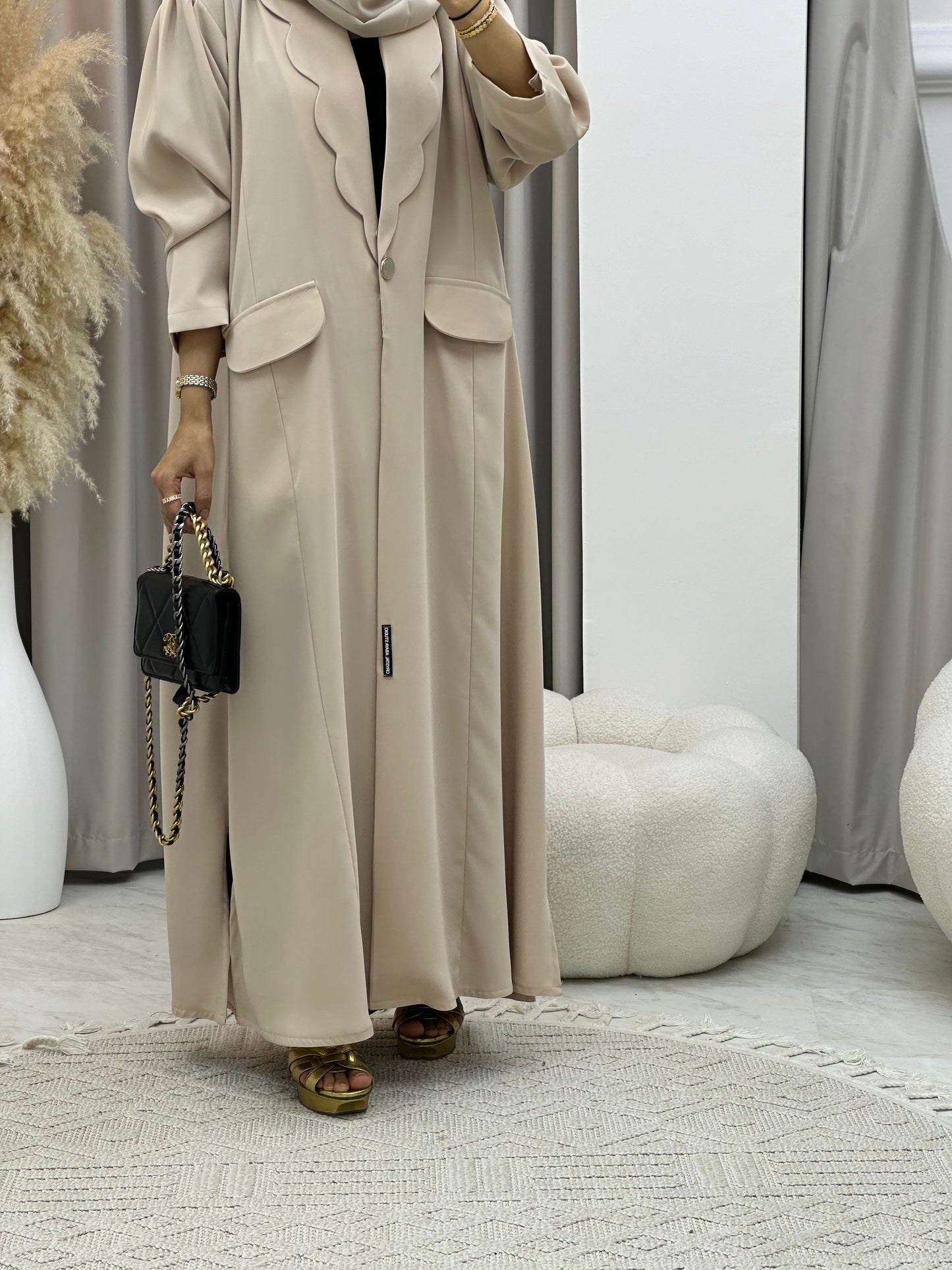 C 0133-05 Nude Coat Abaya