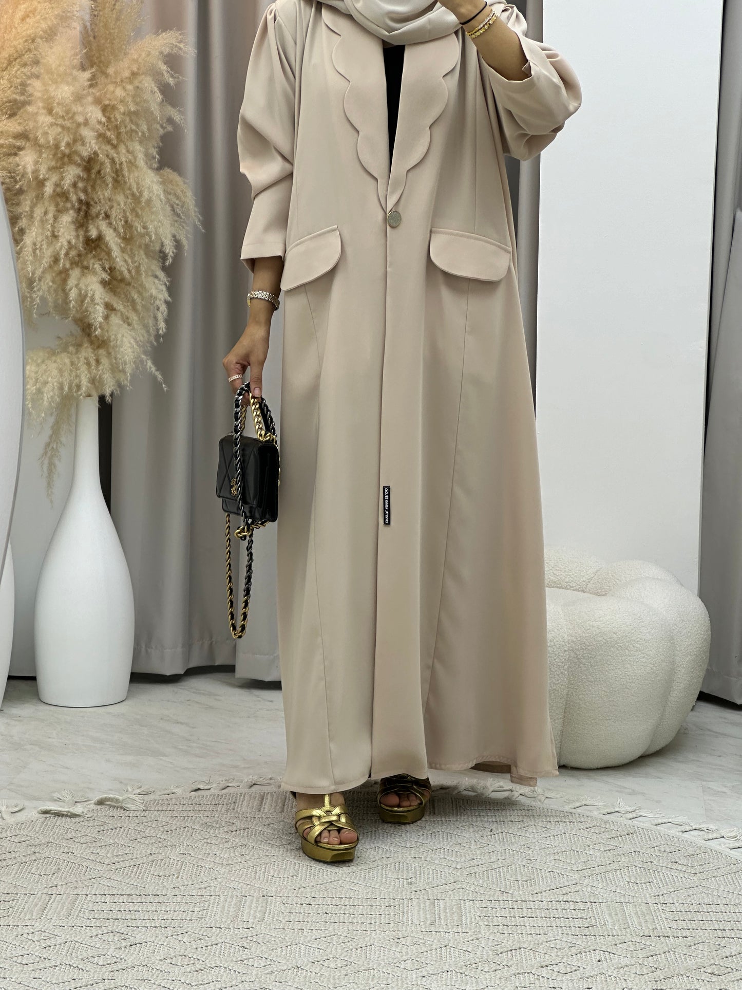 C 0133-05 Nude Coat Abaya