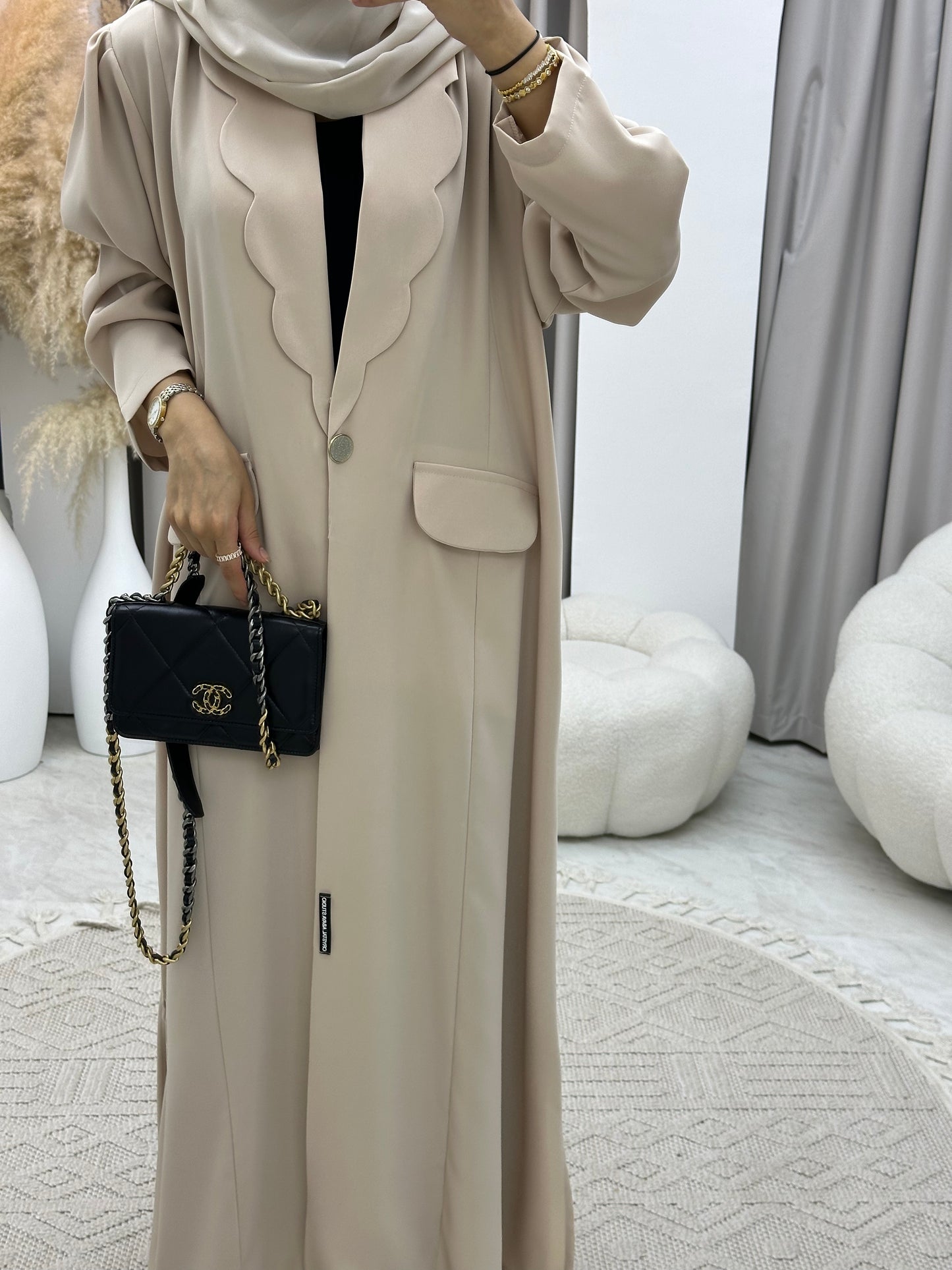 C 0133-05 Nude Coat Abaya