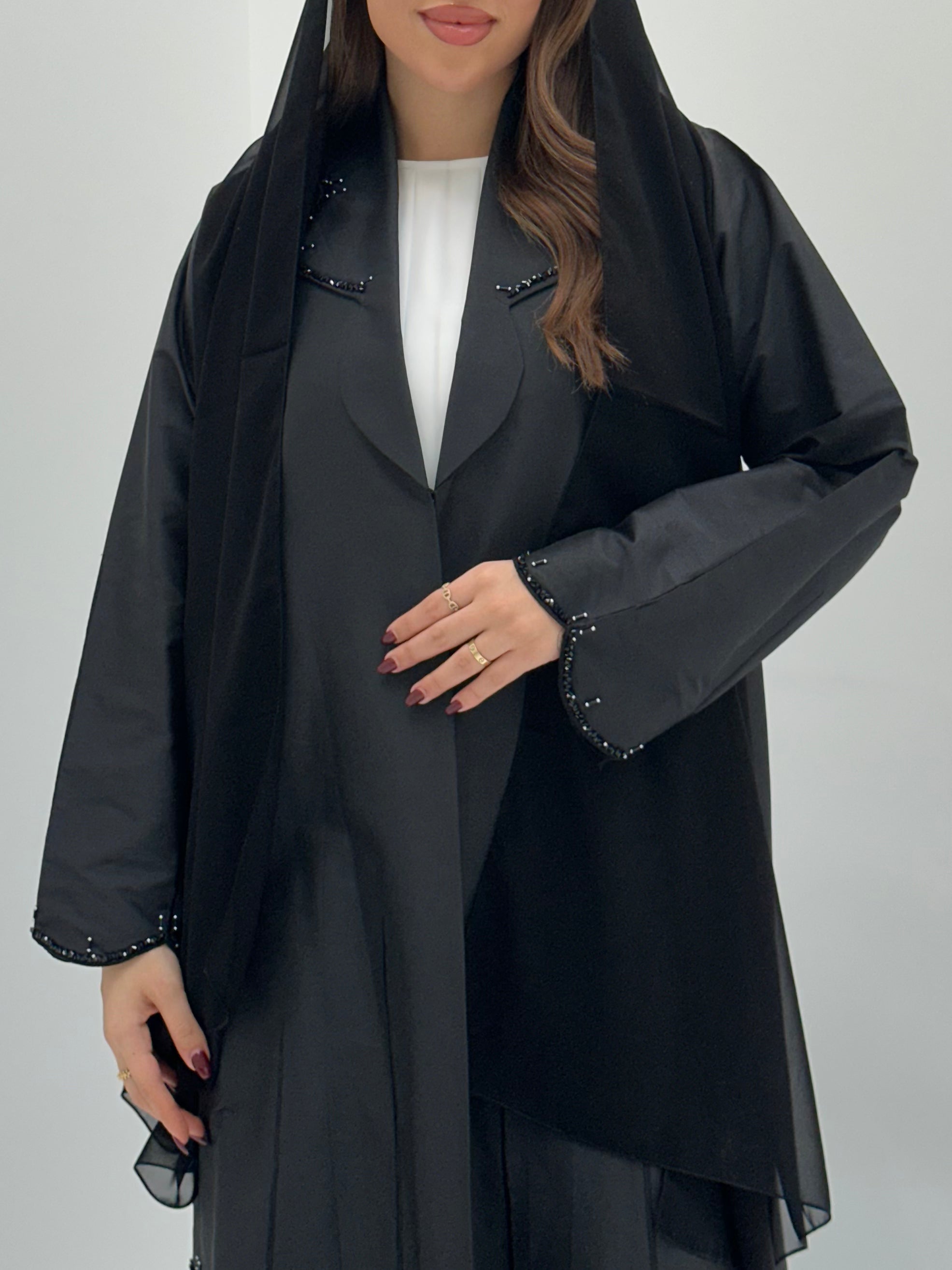 C 1728 Black Coat Abaya