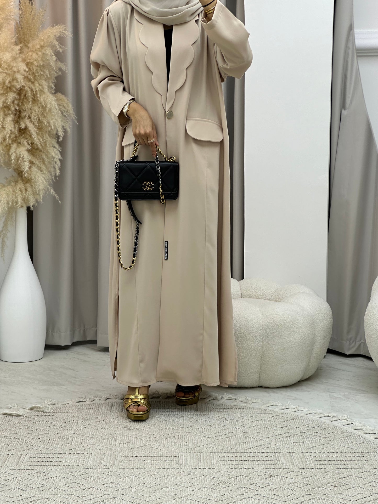 C 0133-05 Nude Coat Abaya