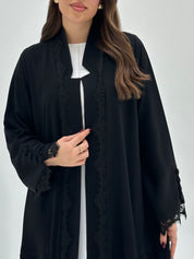 C 1729 Black Lace Abaya
