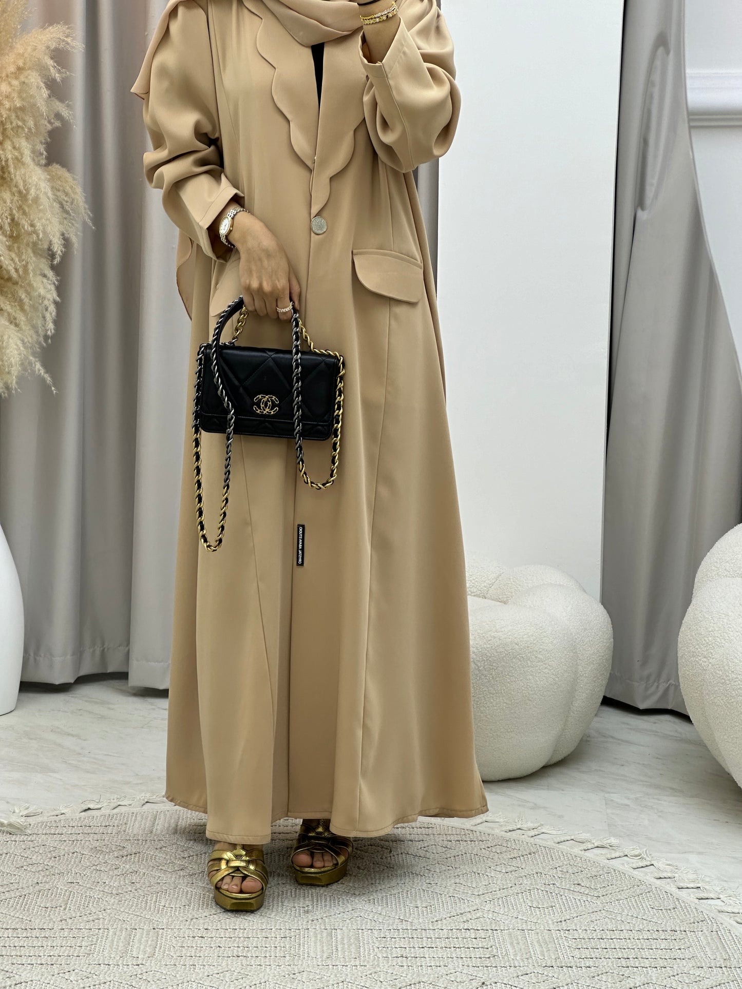 C RTW 0133-02 Cream Coat Abaya