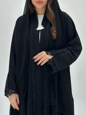 C 1729 Black Lace Abaya