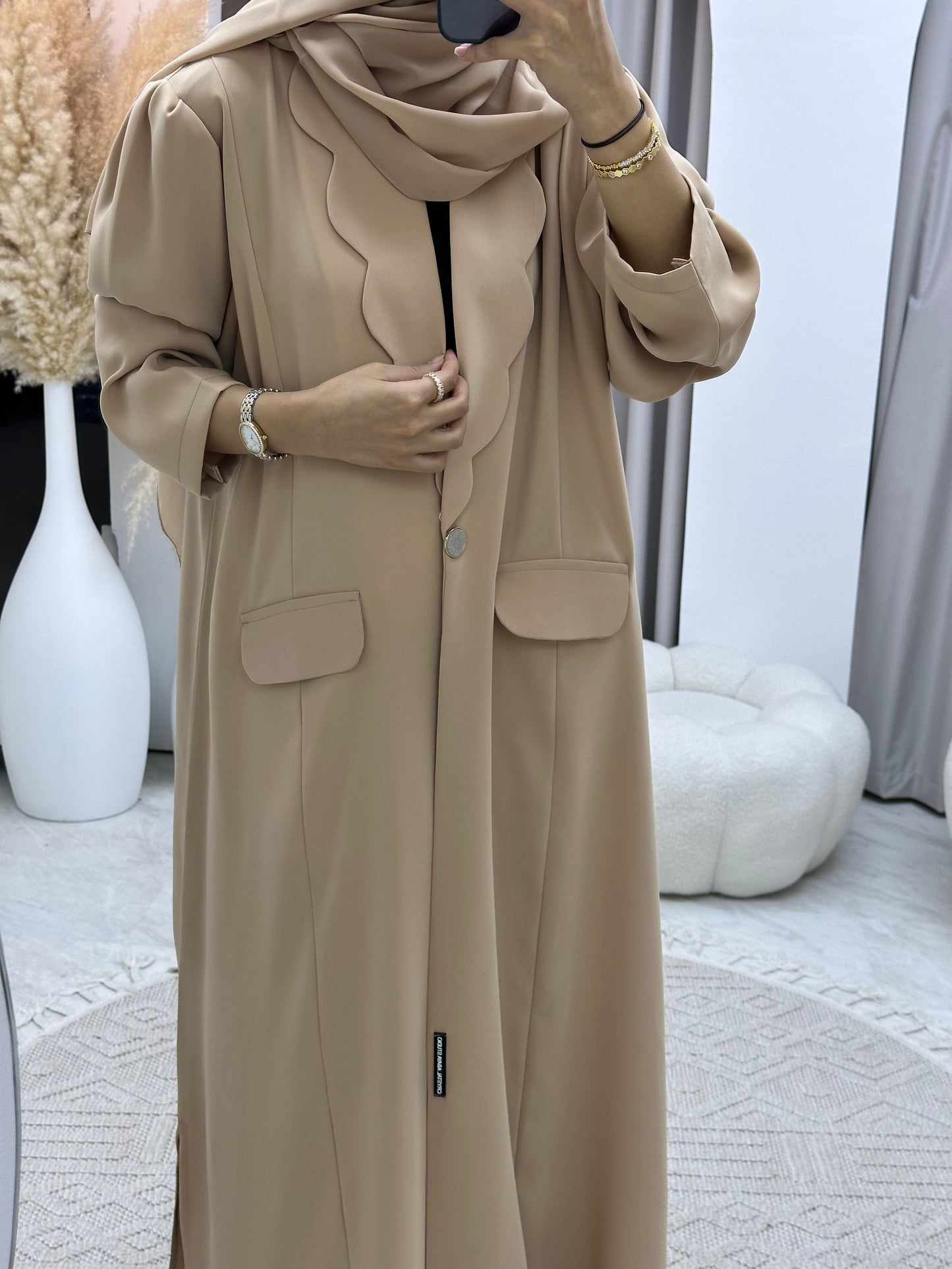 C RTW 0133-02 Cream Coat Abaya