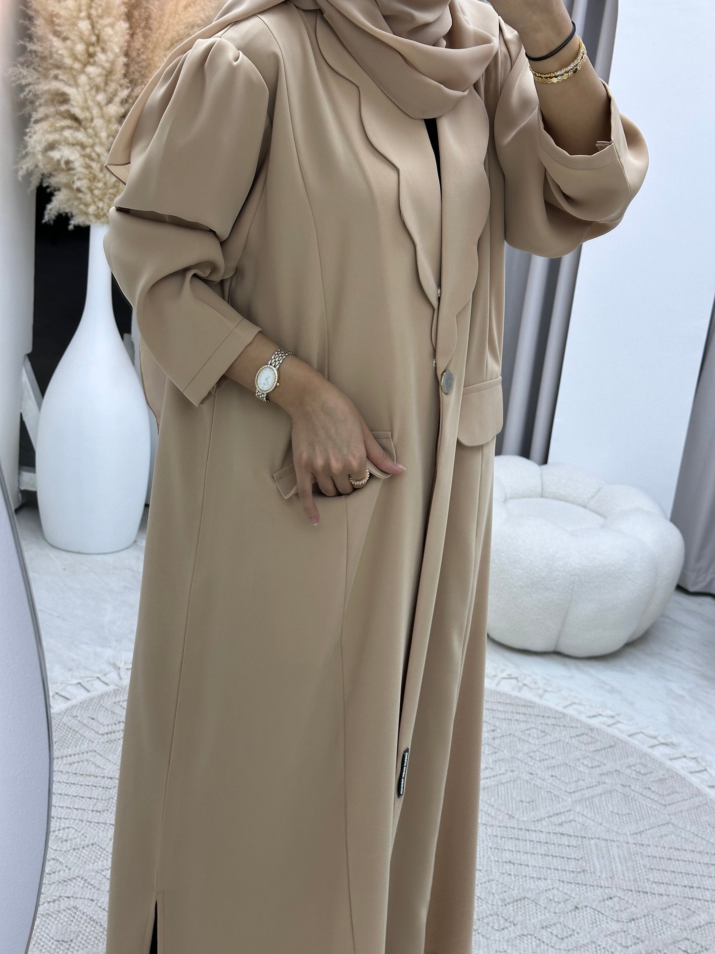 C RTW 0133-02 Cream Coat Abaya