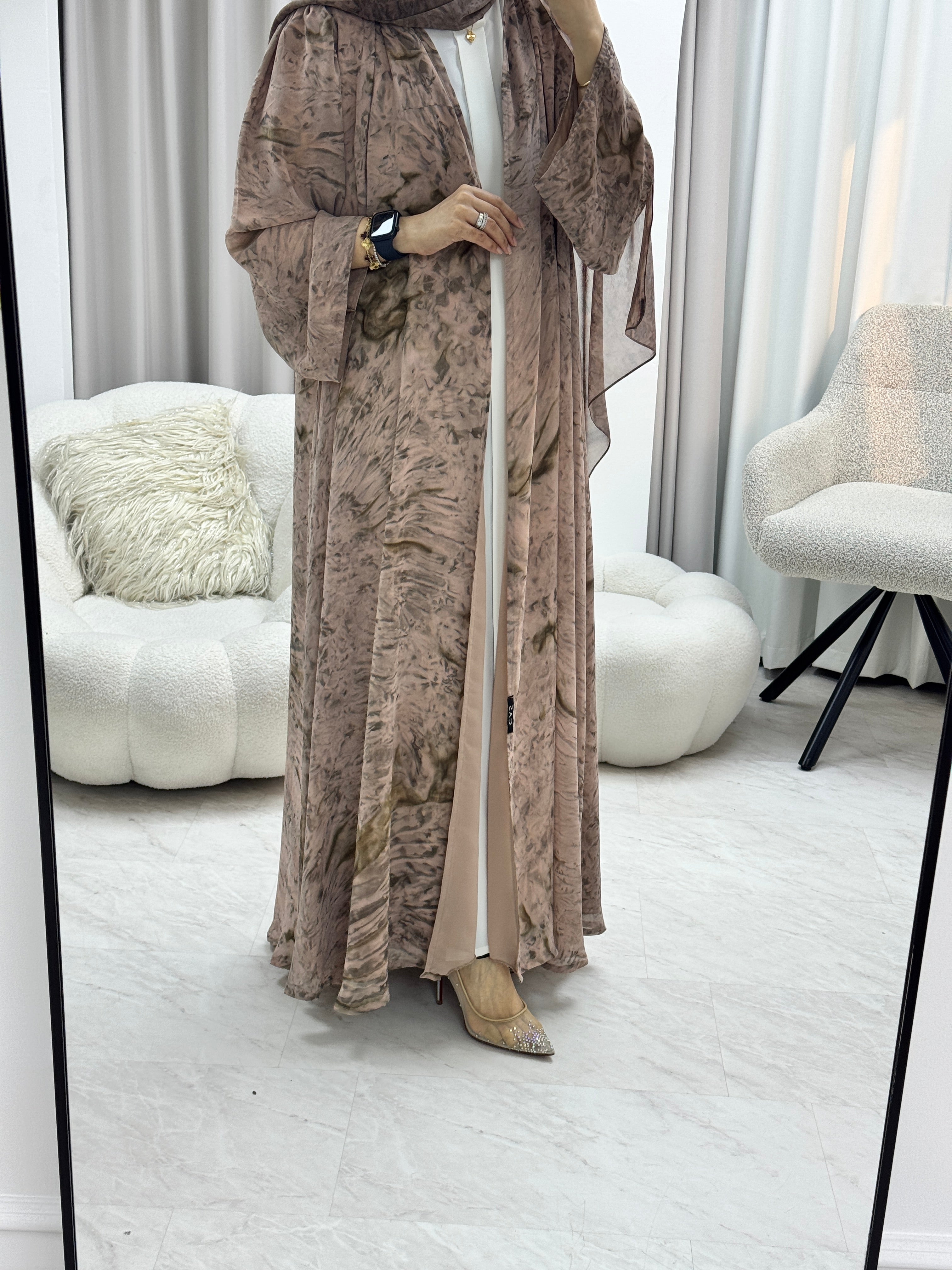 C 1279-05 Caramel Tie Dye Abaya
