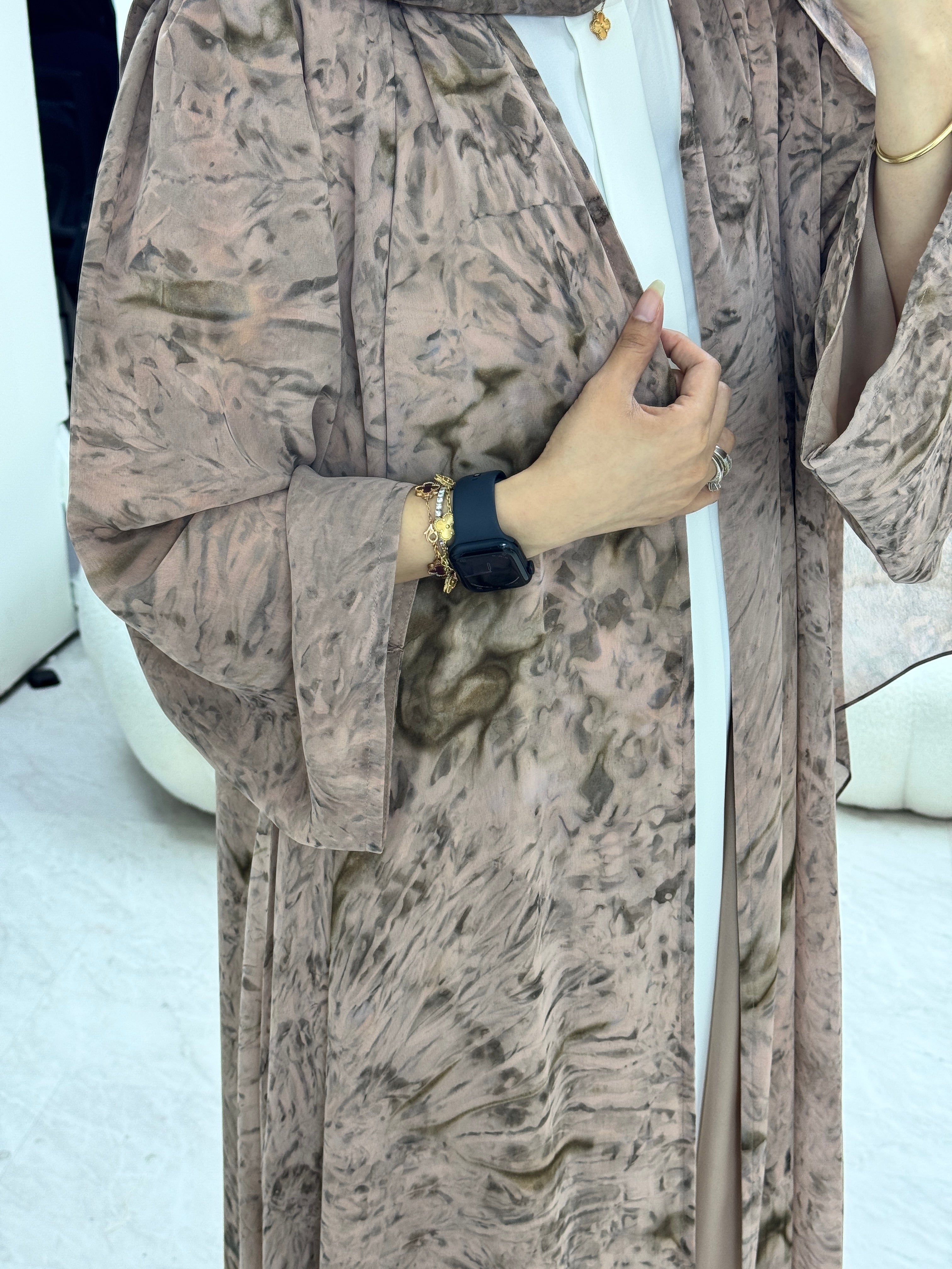 C 1279-05 Caramel Tie Dye Abaya
