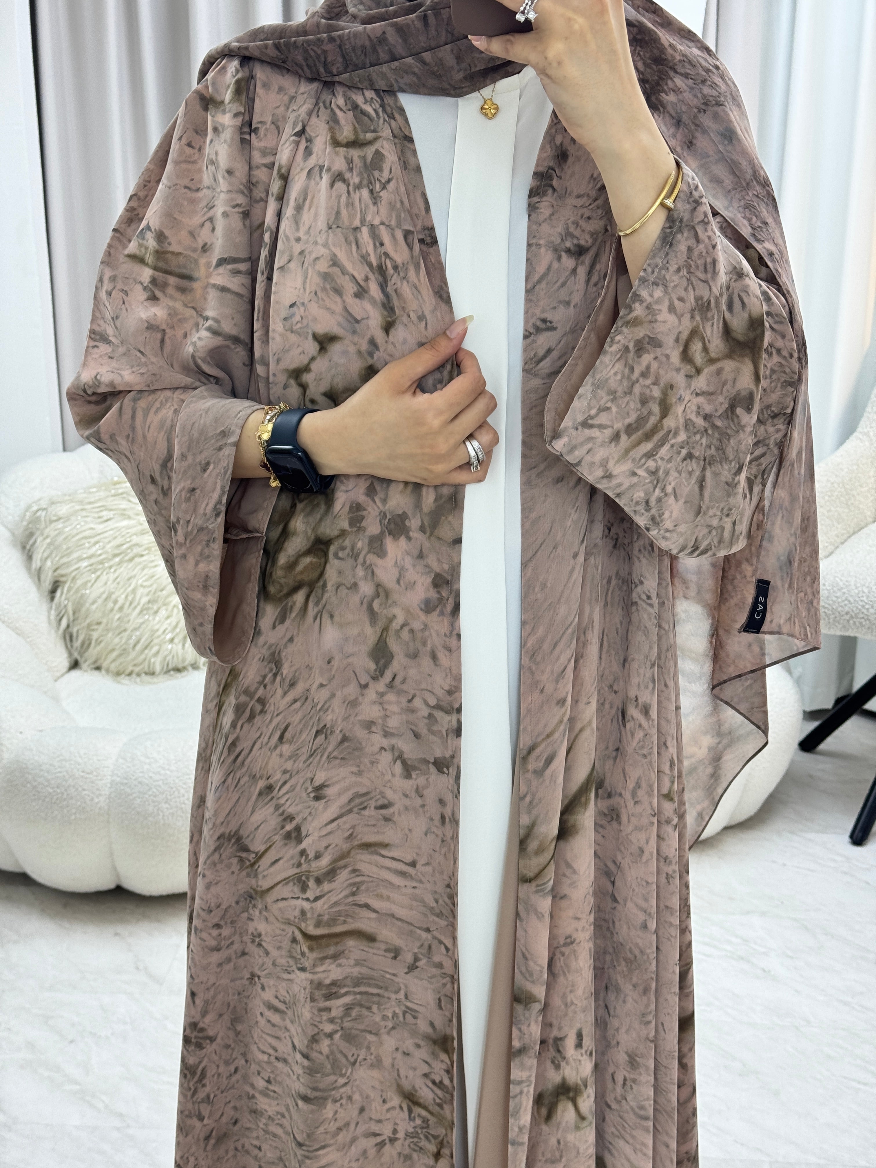C 1279-05 Caramel Tie Dye Abaya