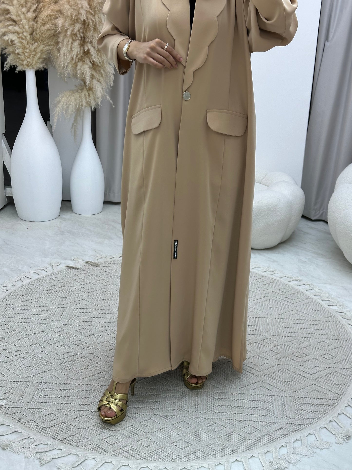 C RTW 0133-02 Cream Coat Abaya