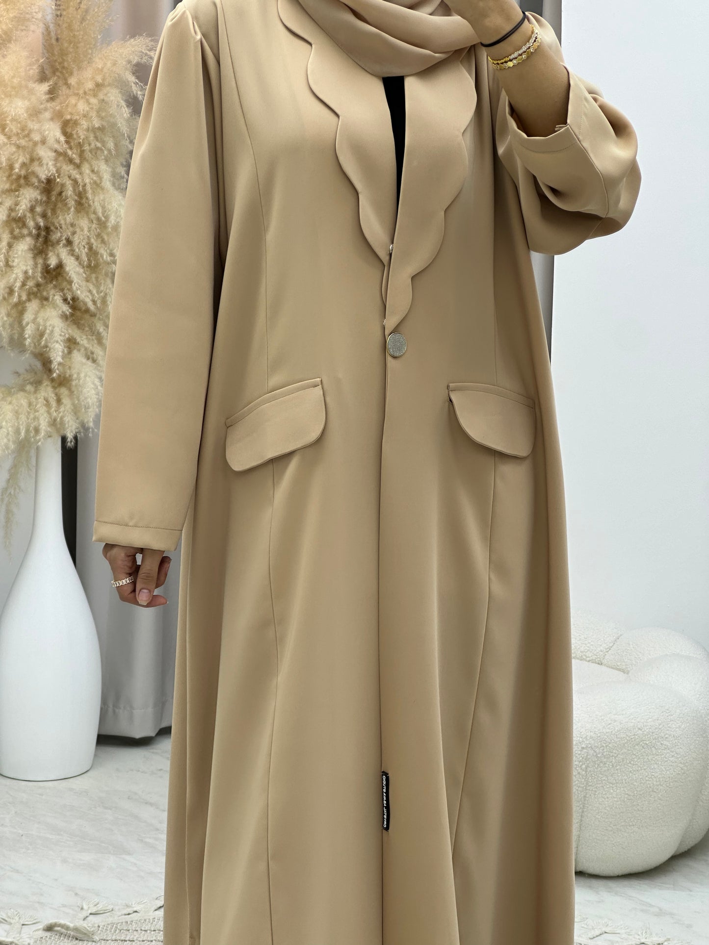 C RTW 0133-02 Cream Coat Abaya