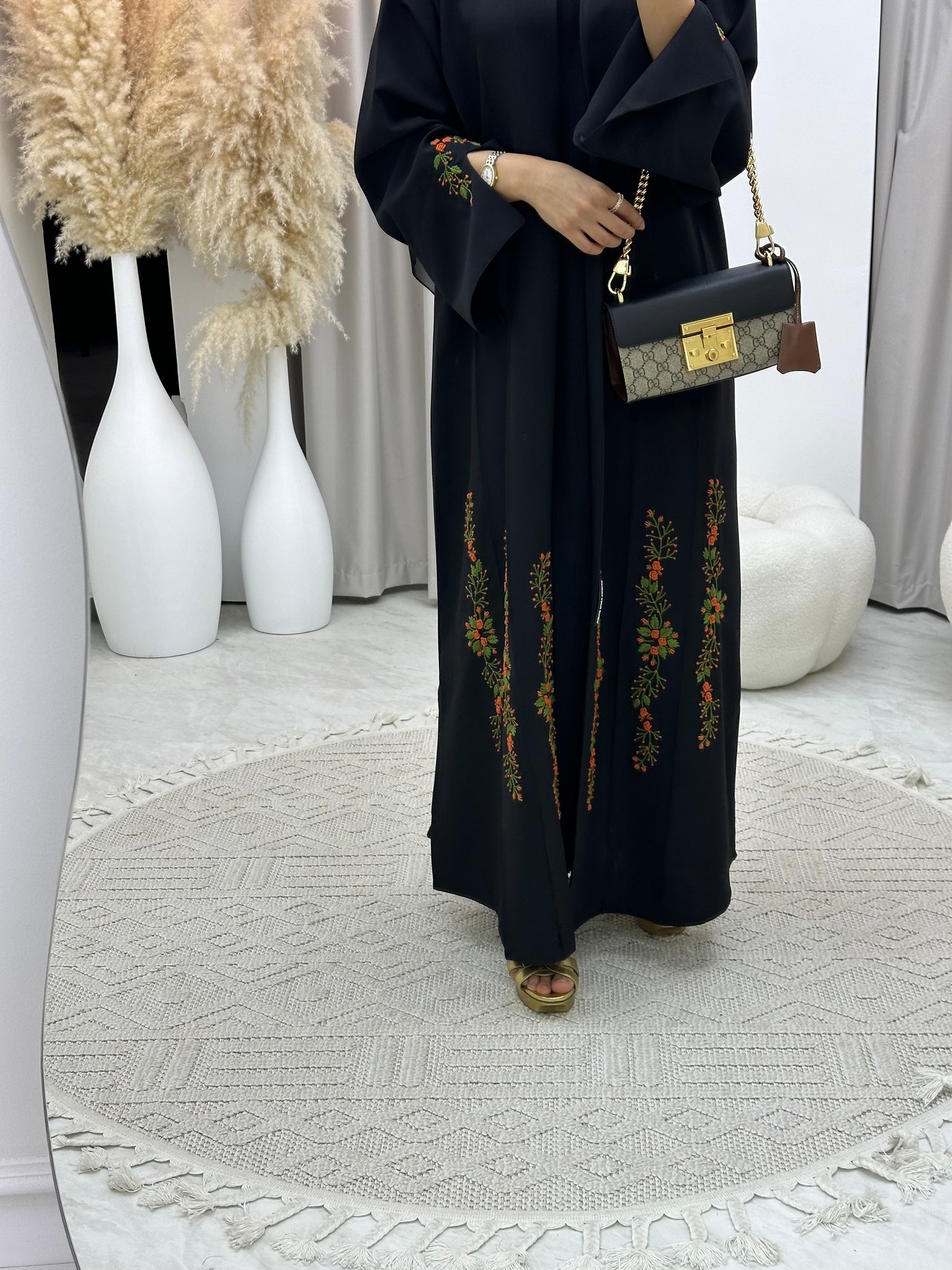 C 0135-01 Black Embroidery Abaya