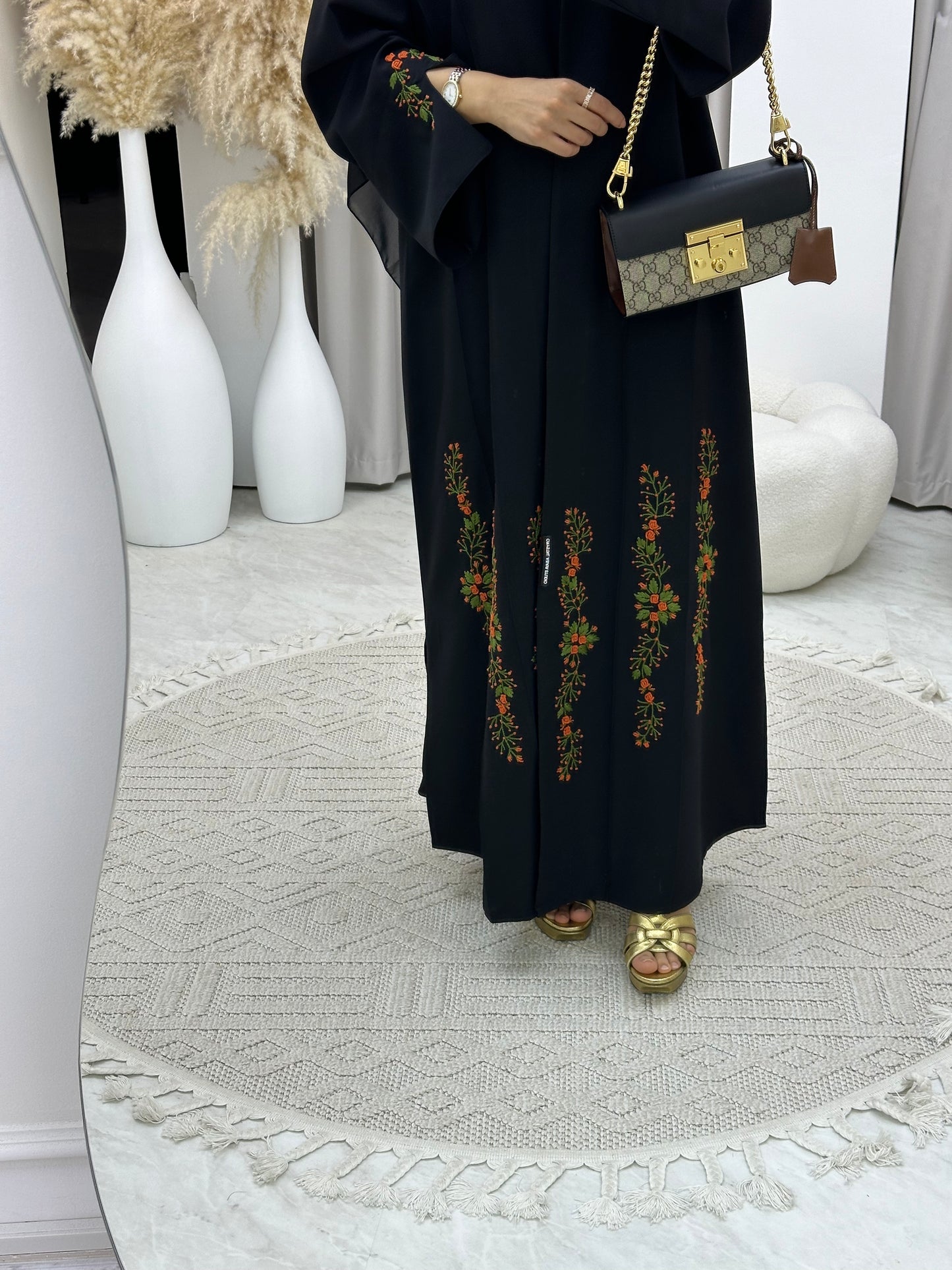 C 0135-01 Black Embroidery Abaya