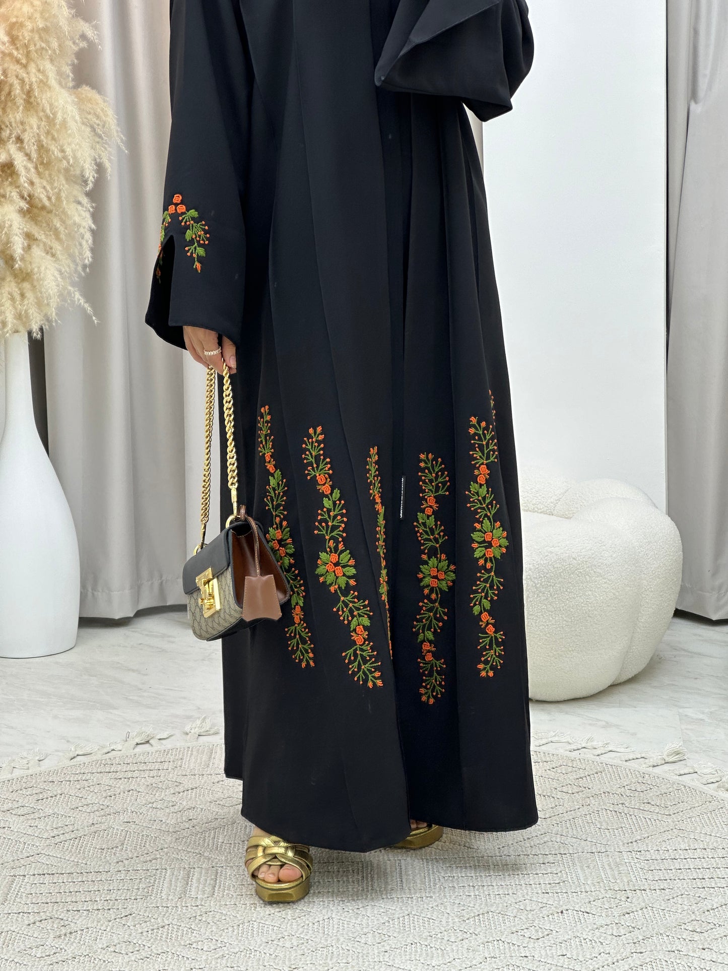 C 0135-01 Black Embroidery Abaya