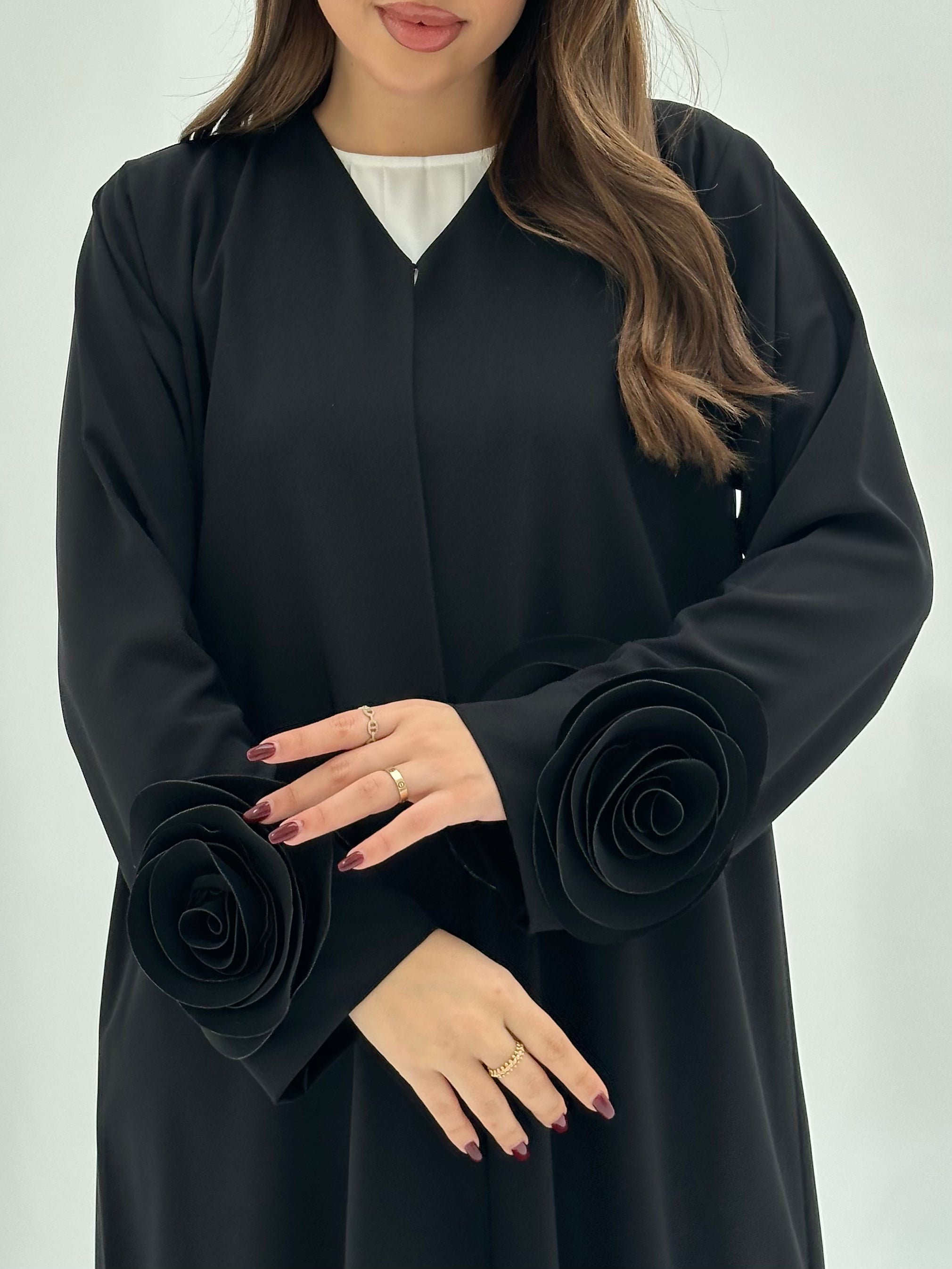 C 1732 Black Rose Abaya