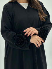 C 1732 Black Rose Abaya
