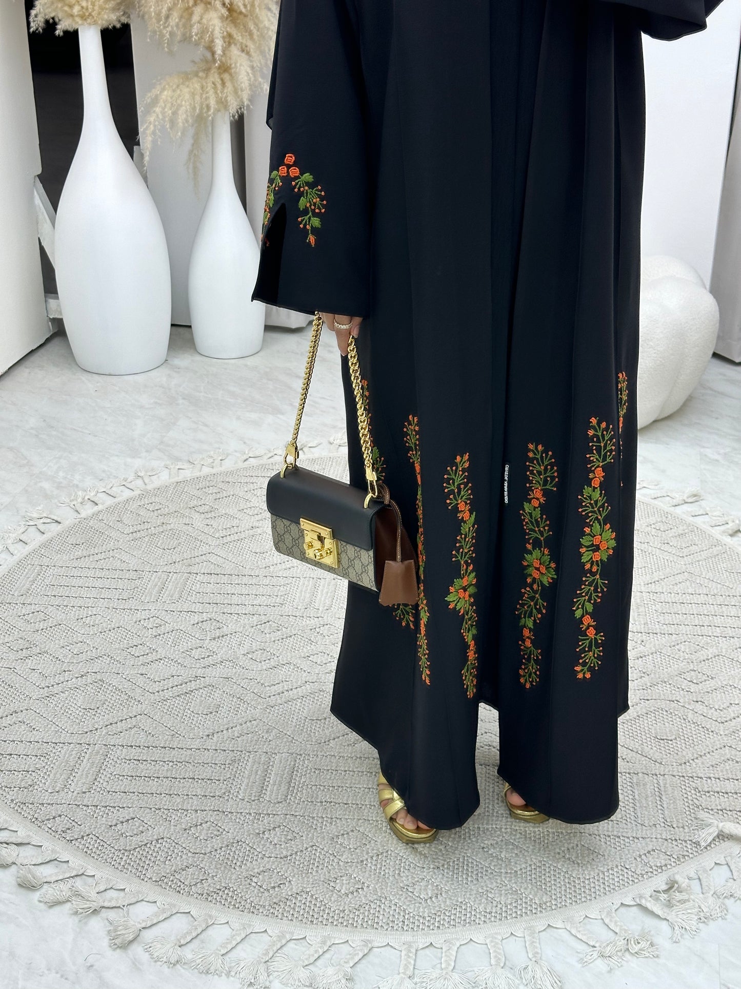 C 0135-01 Black Embroidery Abaya