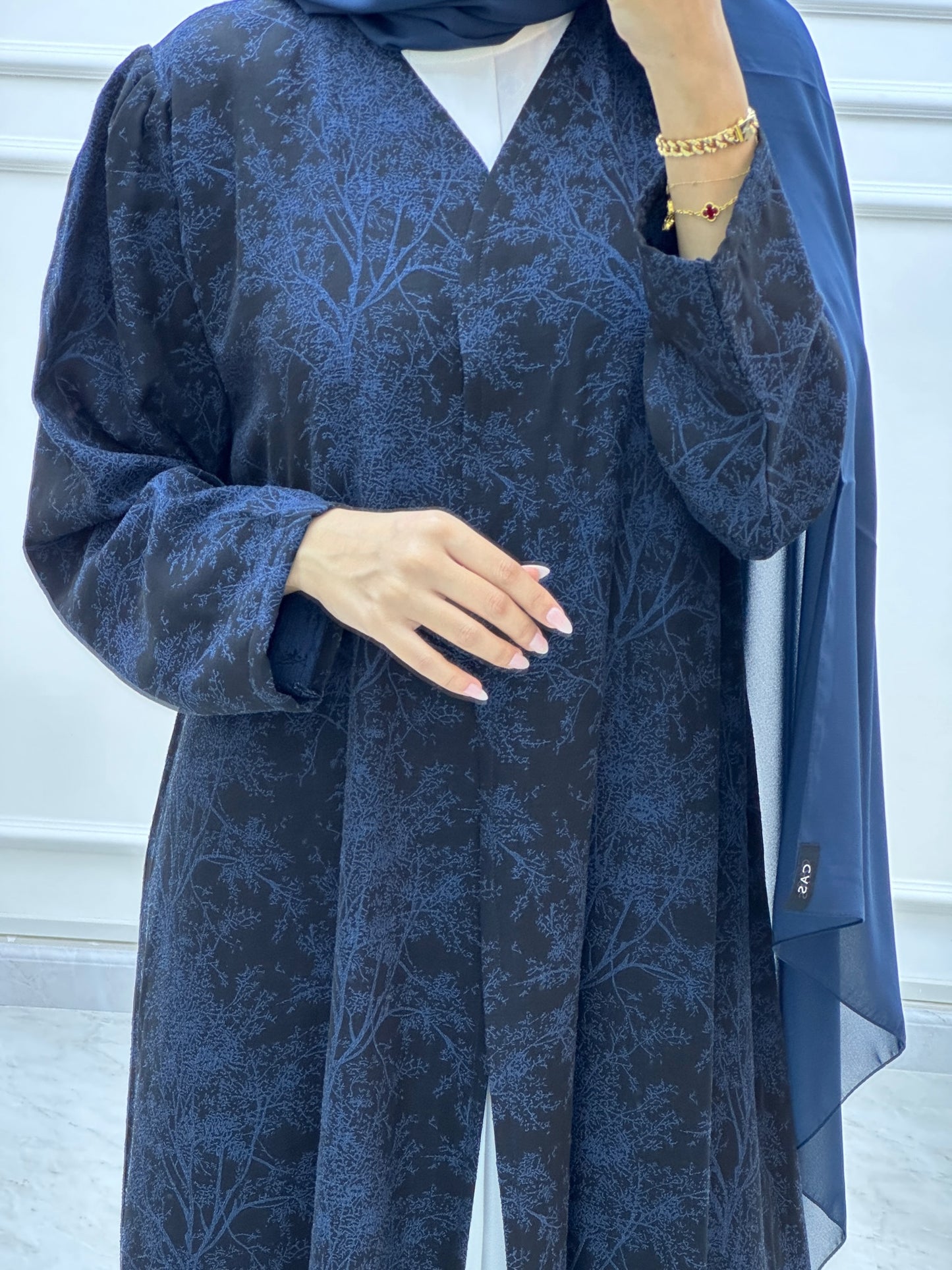 C Blossom Bisht Budget Blue Abaya