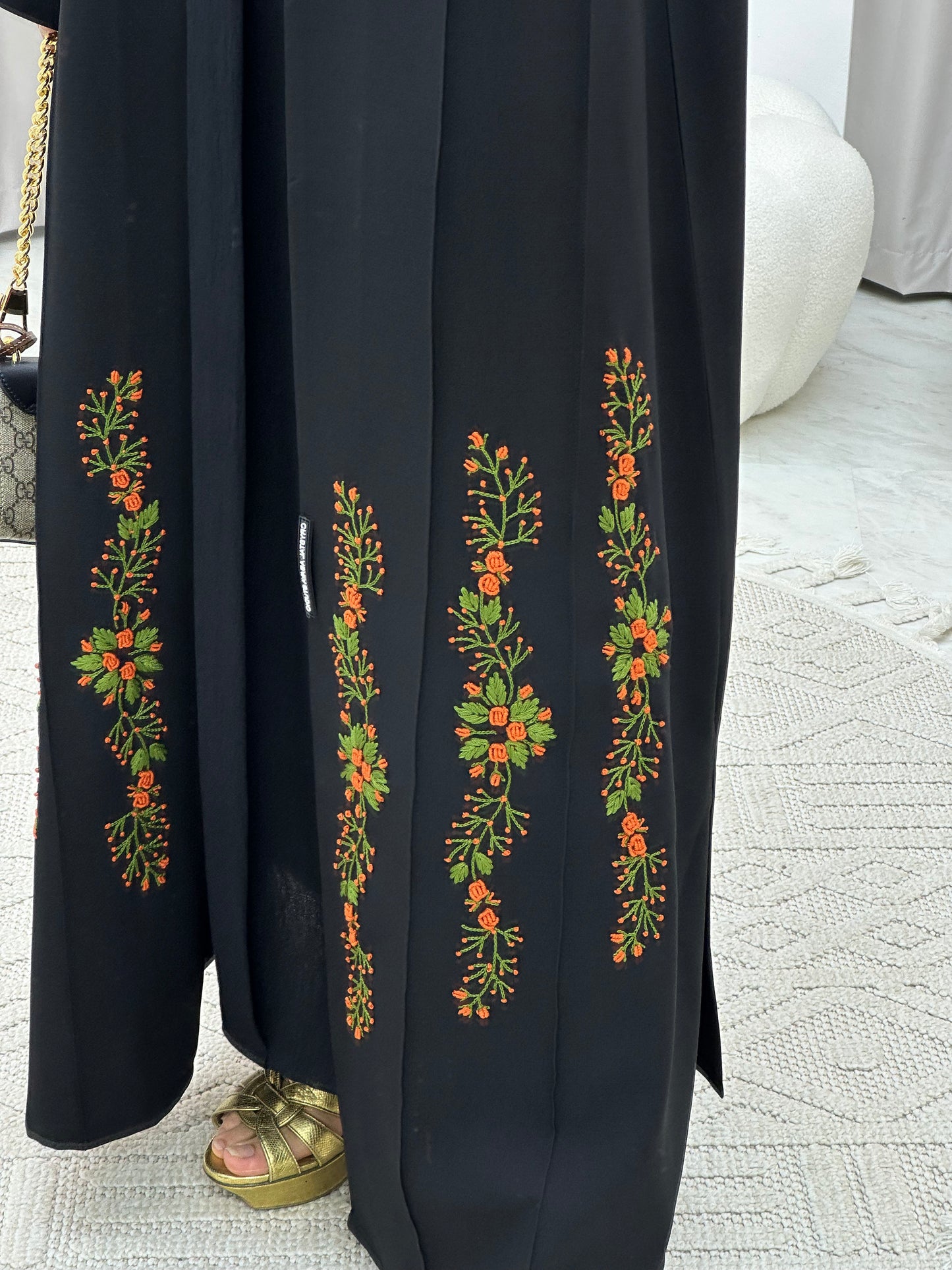 C 0135-01 Black Embroidery Abaya