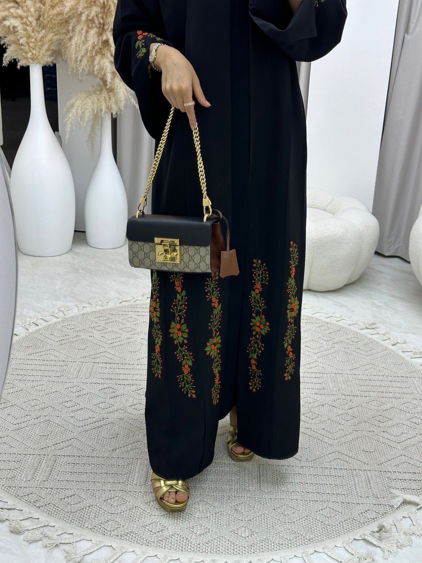 C 0135-01 Black Embroidery Abaya