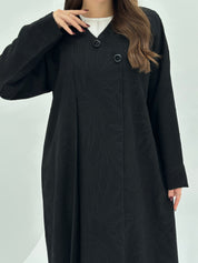 C 1734 Black leafy abaya