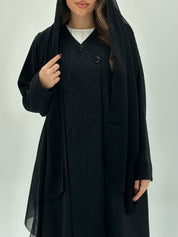 C 1734 Black leafy abaya