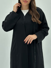 C 1735 Black Crystals Abaya