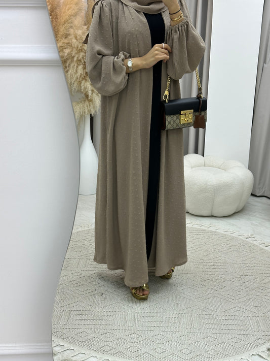 C 0134-03 Light Brown Dots Abaya