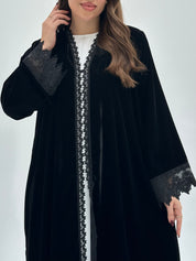C 1738 Black Lace Abaya