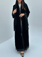 C 1738 Black Lace Abaya