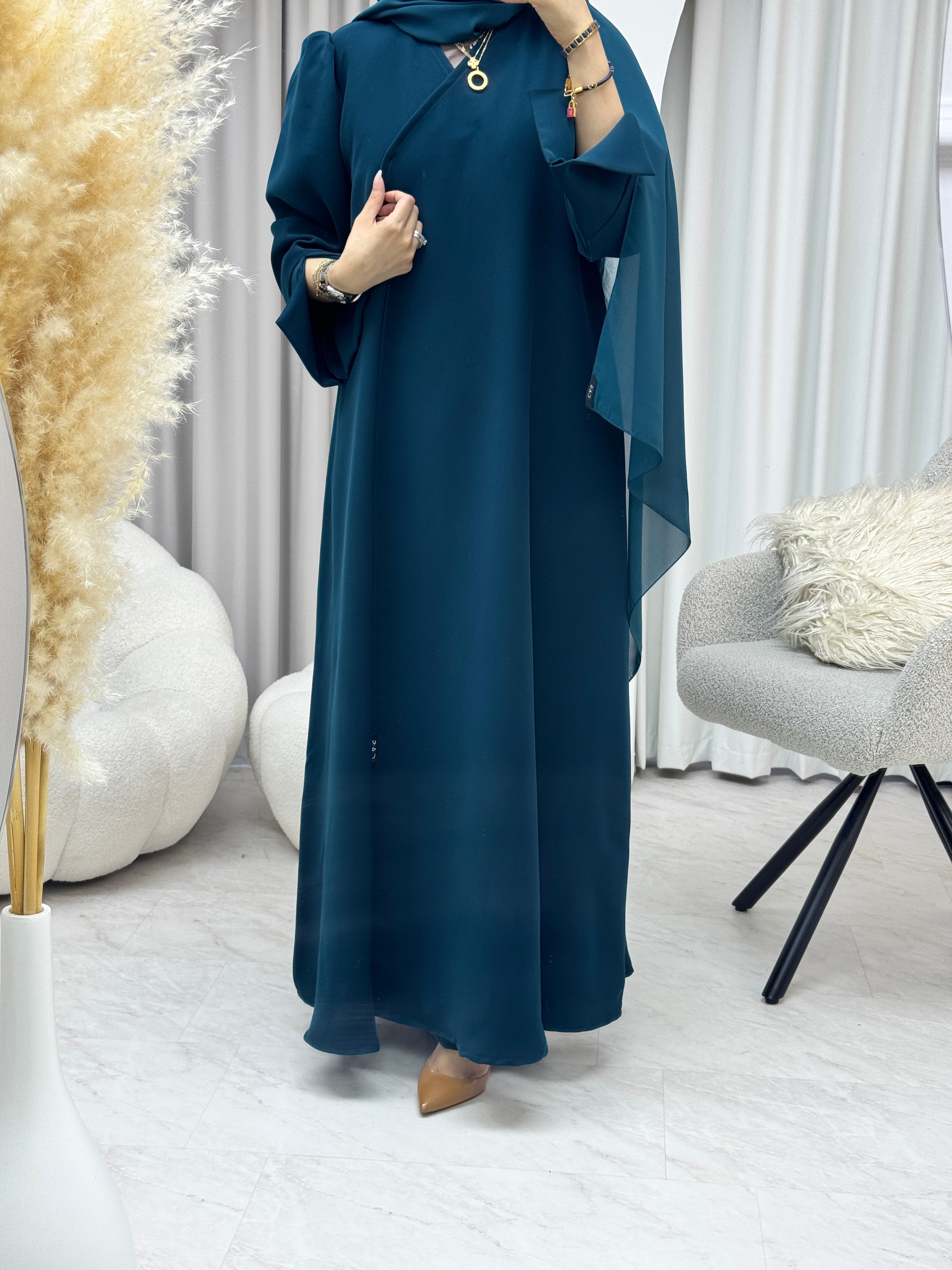 C 1281-05 Denim Blue Abaya