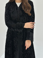 C 1739 Black Velvet Lace Abaya