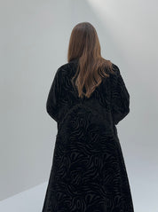 C 1739 Black Velvet Lace Abaya
