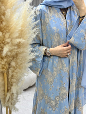 C 1282 Powder Blue Dantel Abaya