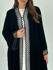 C 1741 Black Lace Abaya