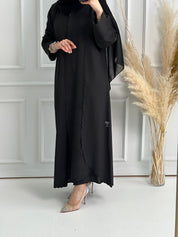 C RTW Black Work Abaya Set 159