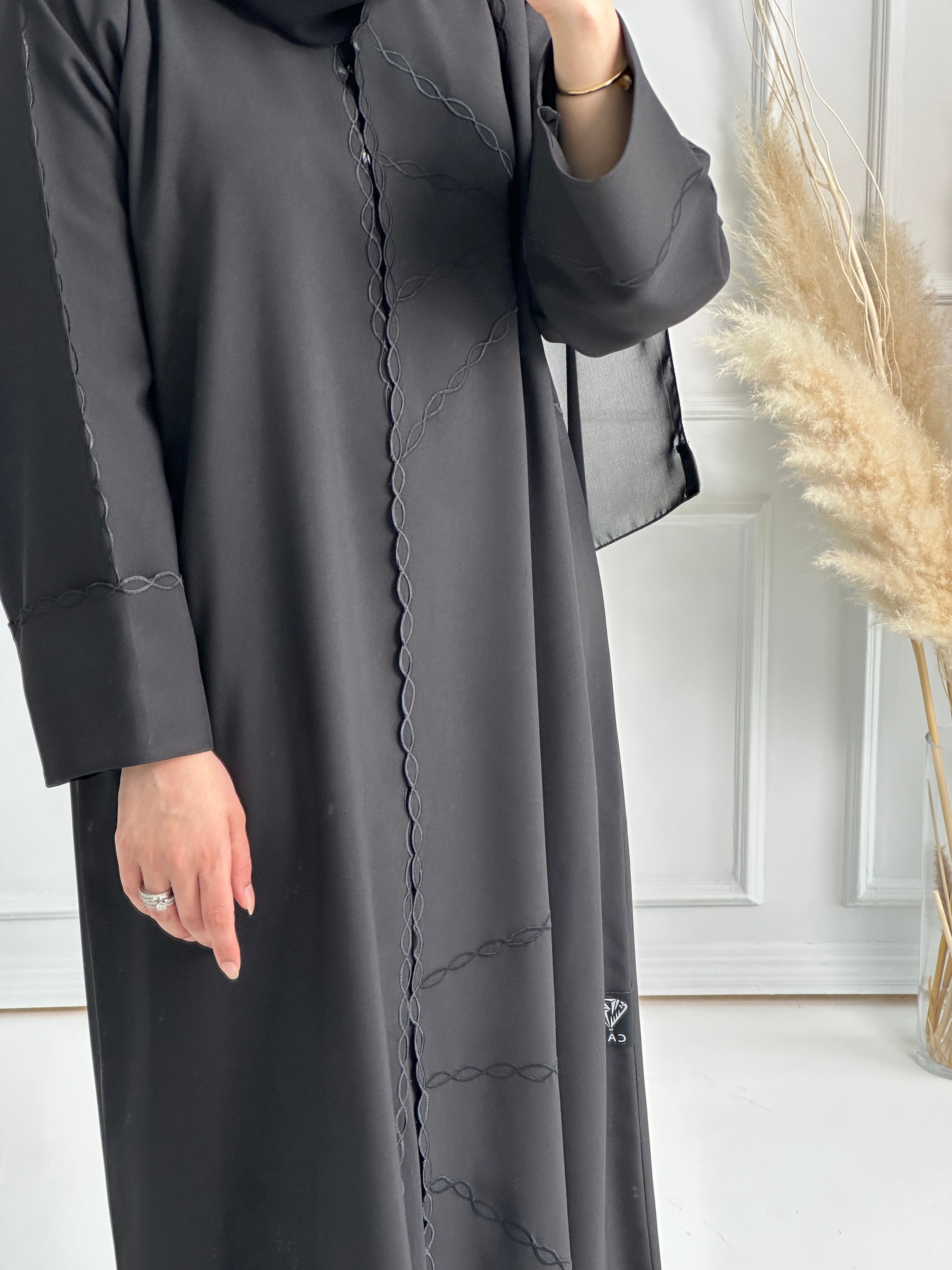 C RTW Black Work Abaya Set 159