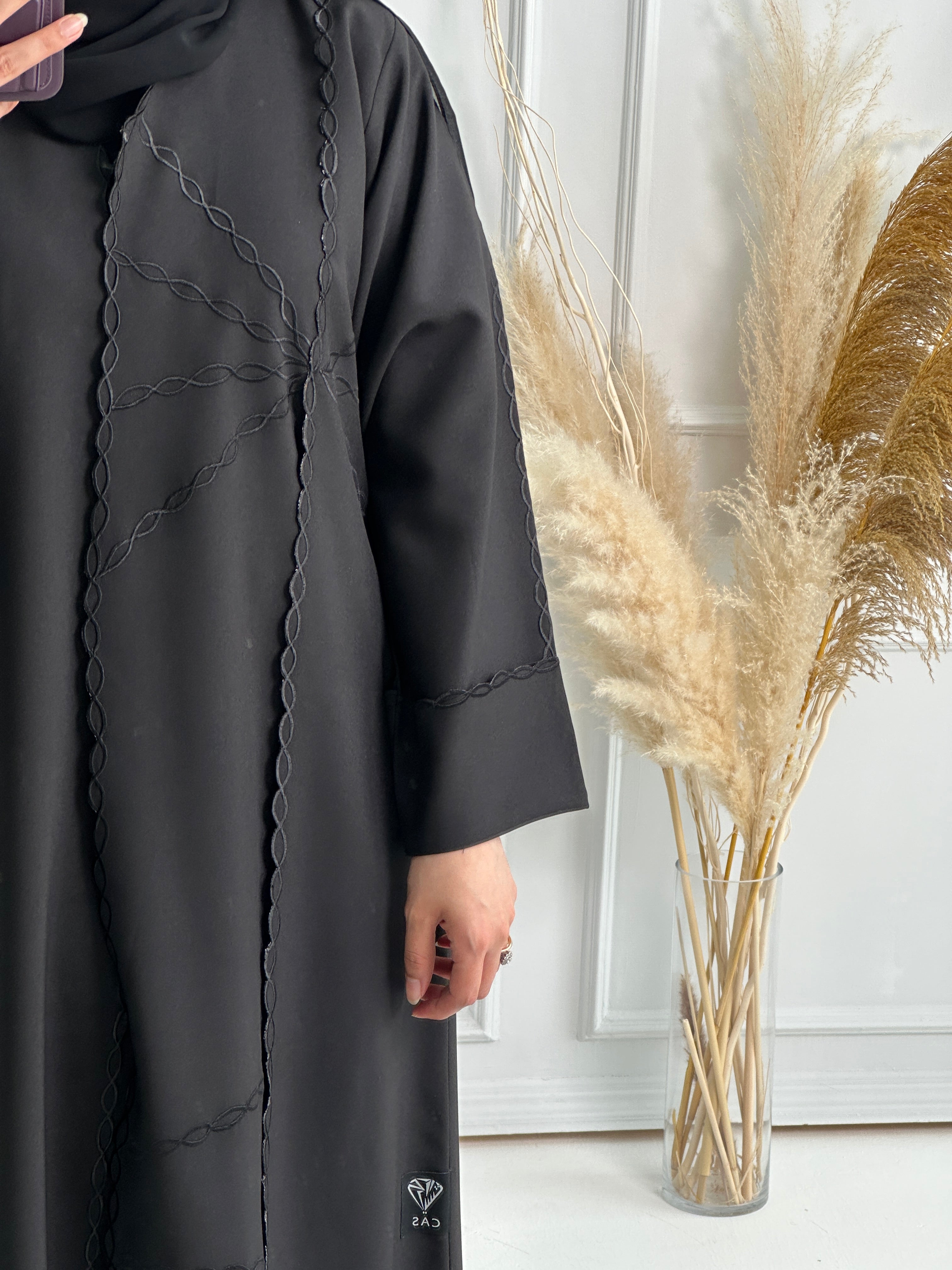 C RTW Black Work Abaya Set 159