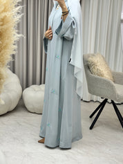 C 1284-02 Seafoam Sky Embroidered Abaya
