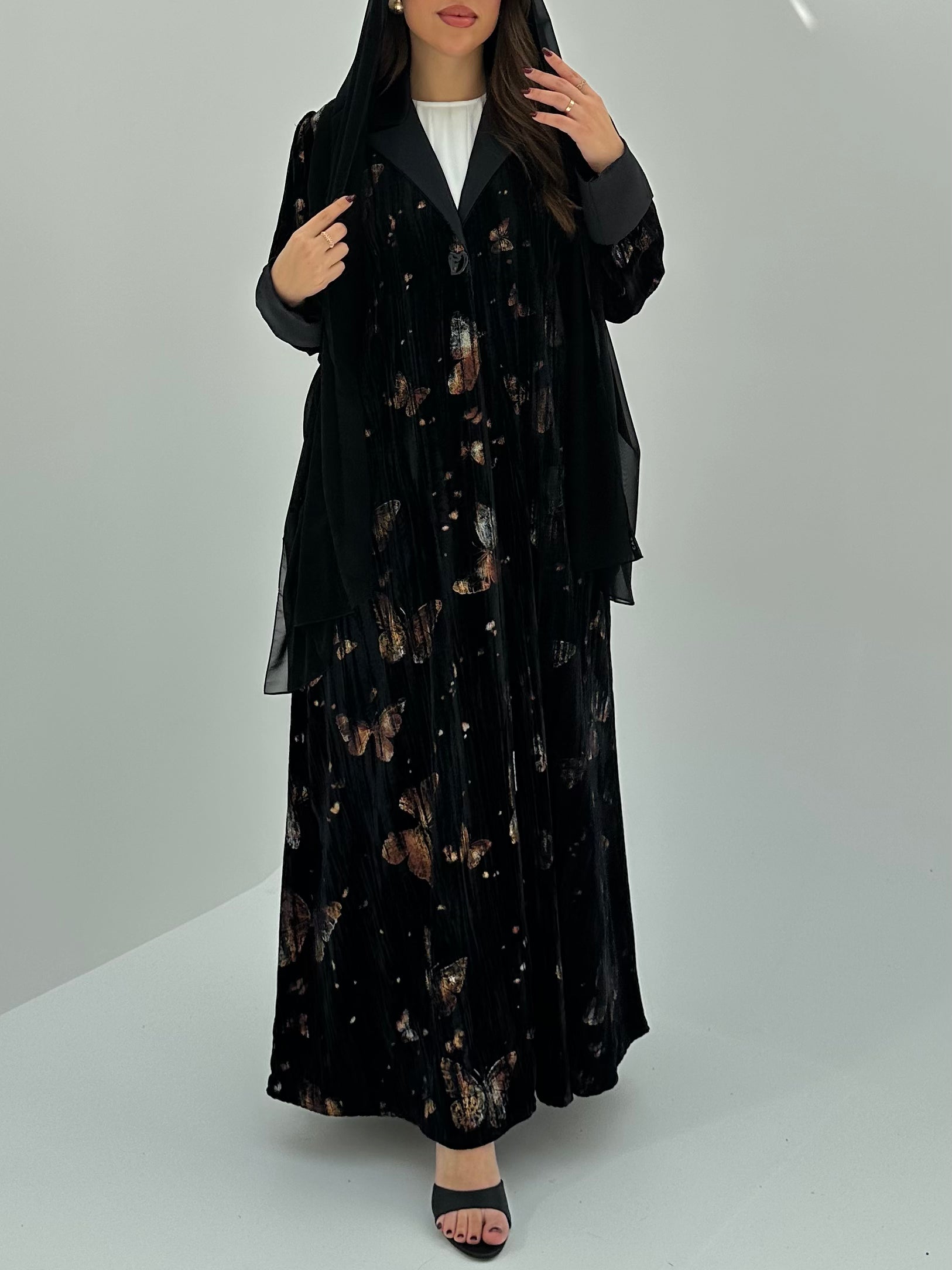 C 1744 Black Butterfly Abaya