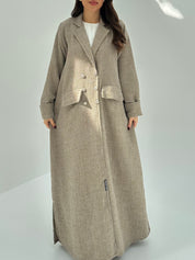 C 1748 Almond Tweed Abaya
