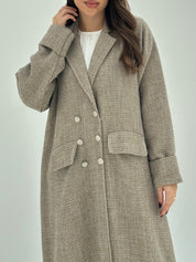 C 1748 Almond Tweed Abaya