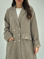 C 1748 Almond Tweed Abaya