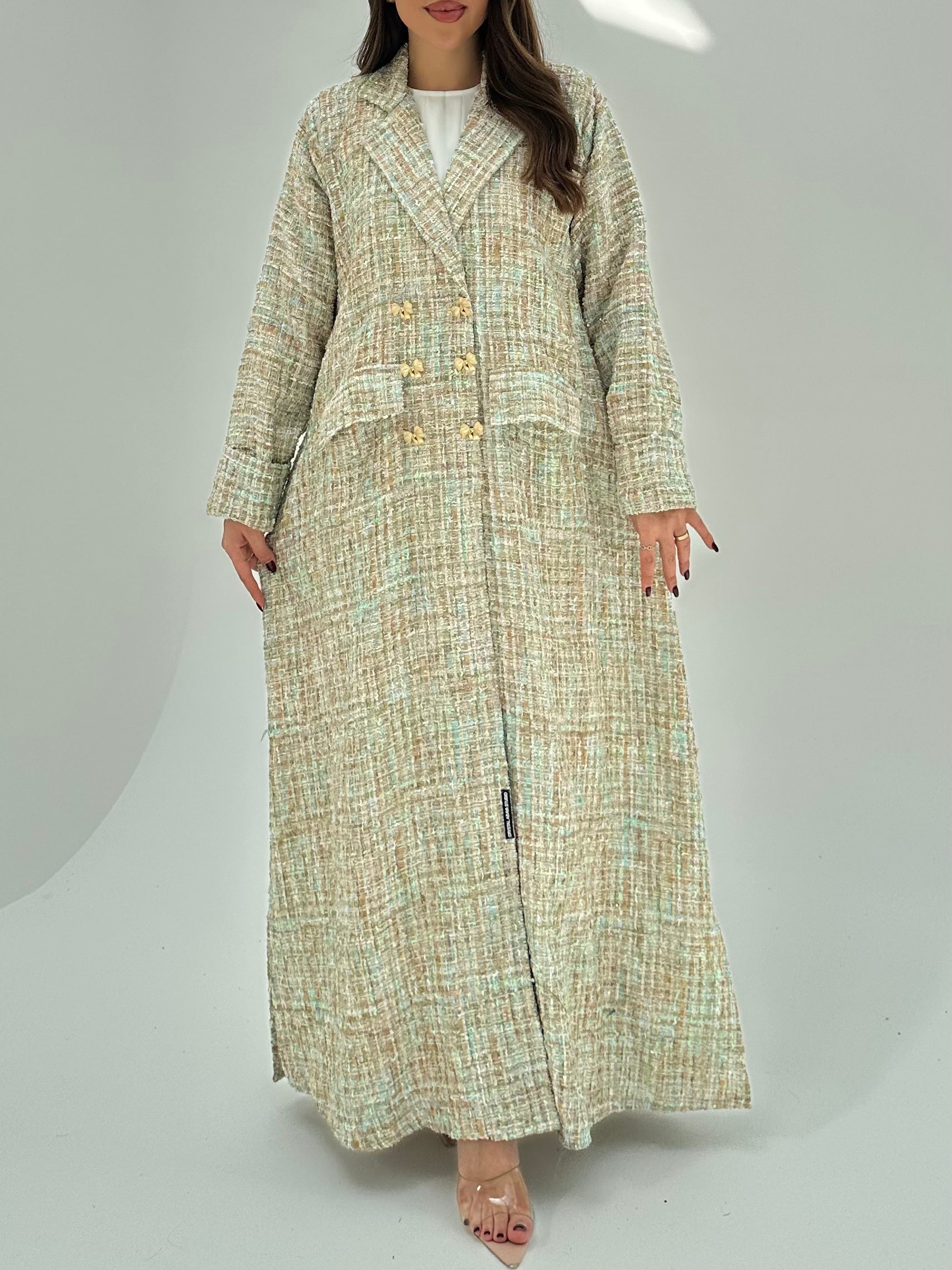 C 1749 Beige Tweed Abaya