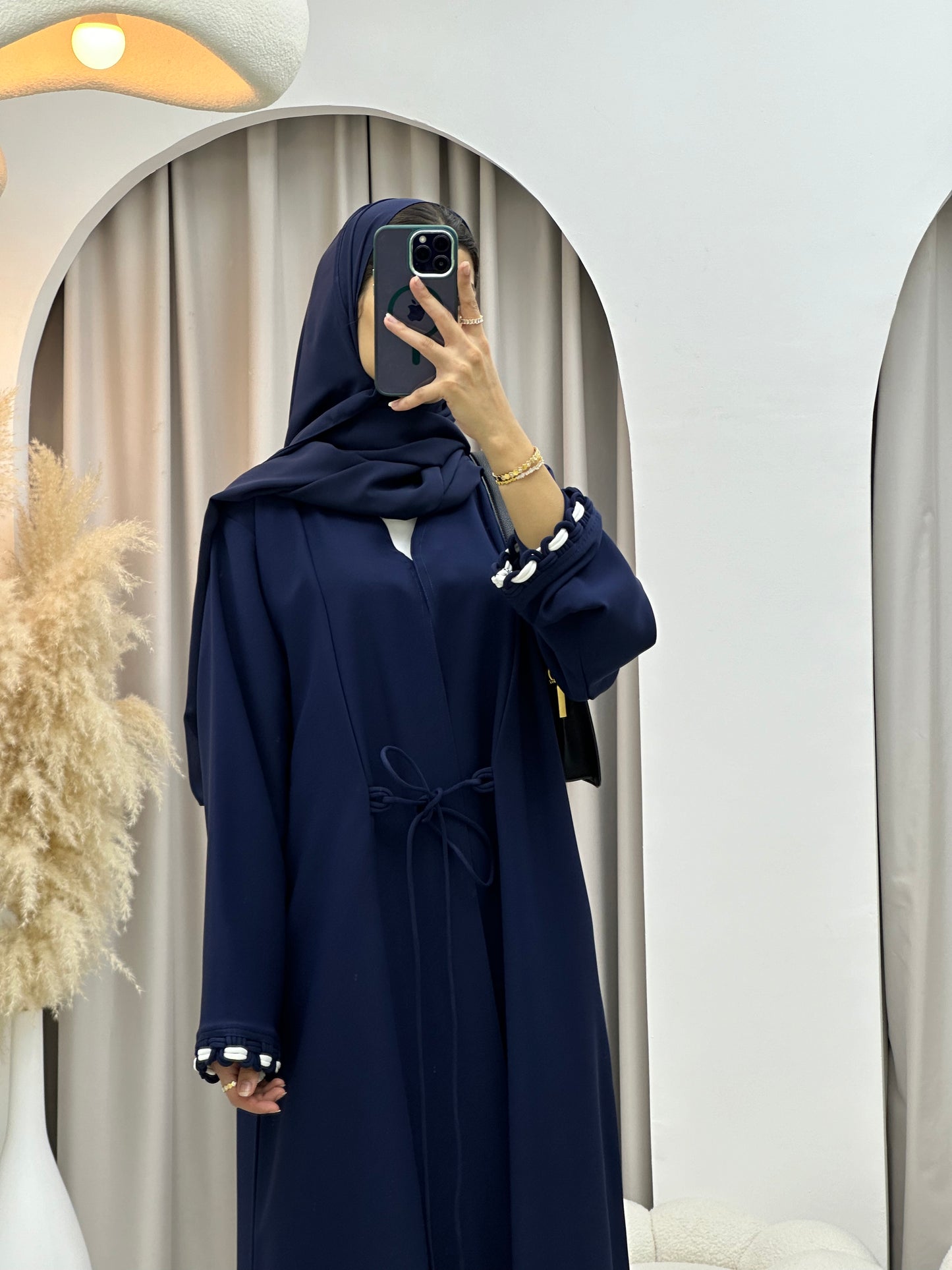 C 0136 Blue Tie Knot Abaya