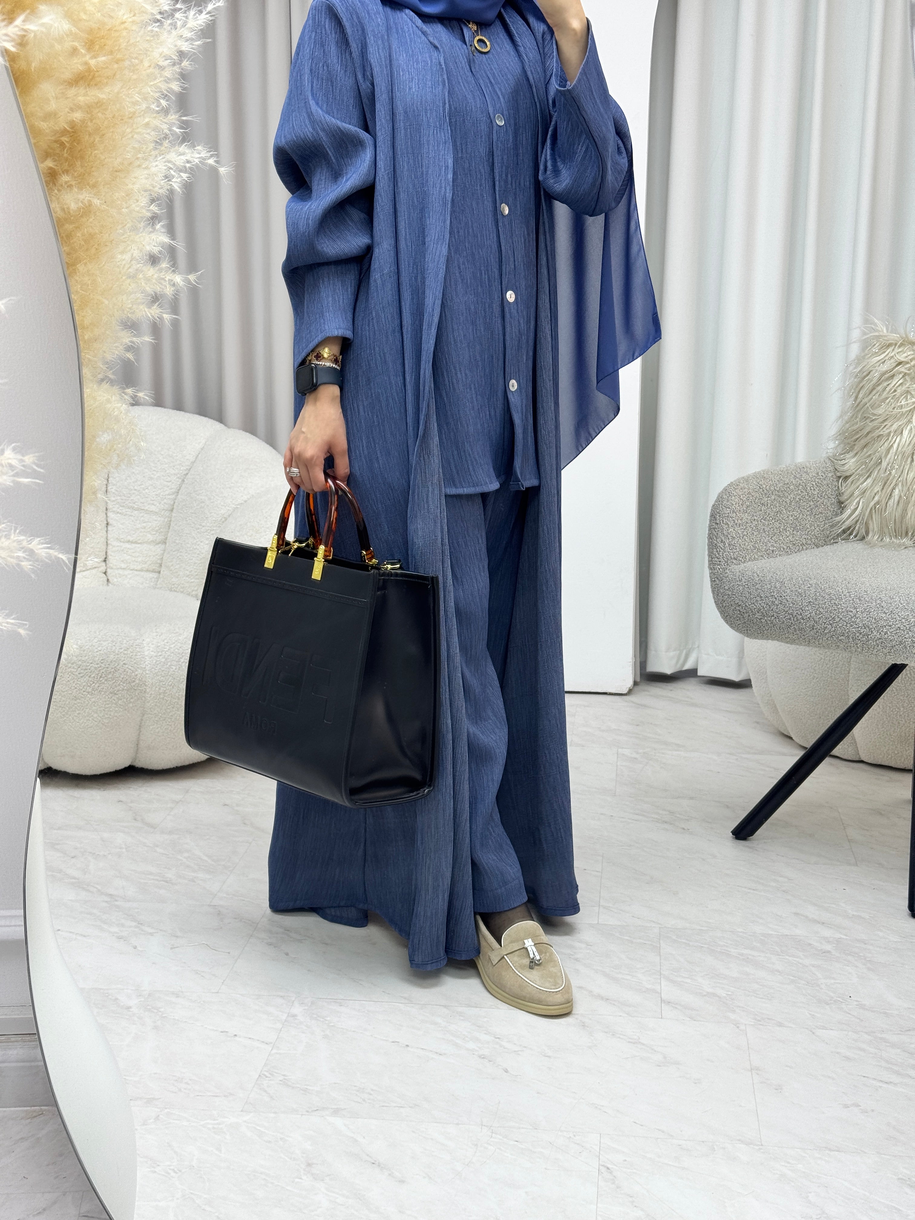 C 1285-04 Cobalt Blue Travel Set Abaya